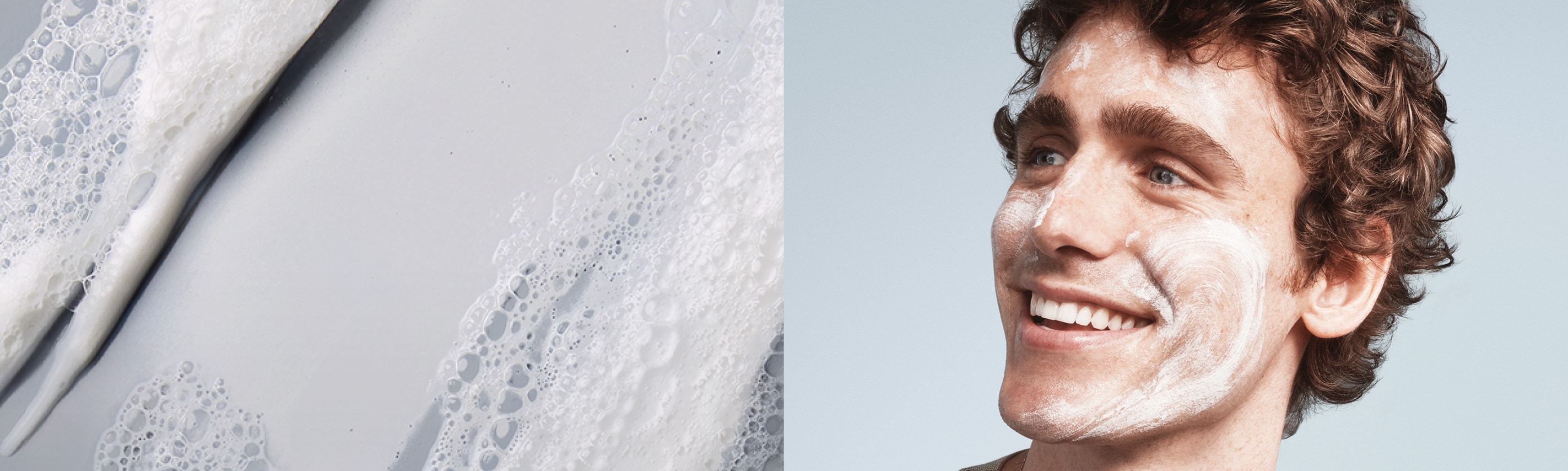 Image of man using Lab Series cleanser